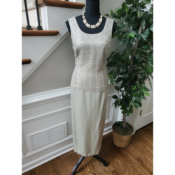 R&M Richards Cream Rayon 2 Piece Top & Maxi Dress - Picture 2 of 11